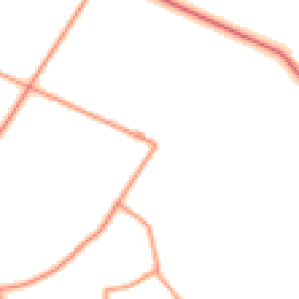 Daytime road noise heatmap for GU32 1DE