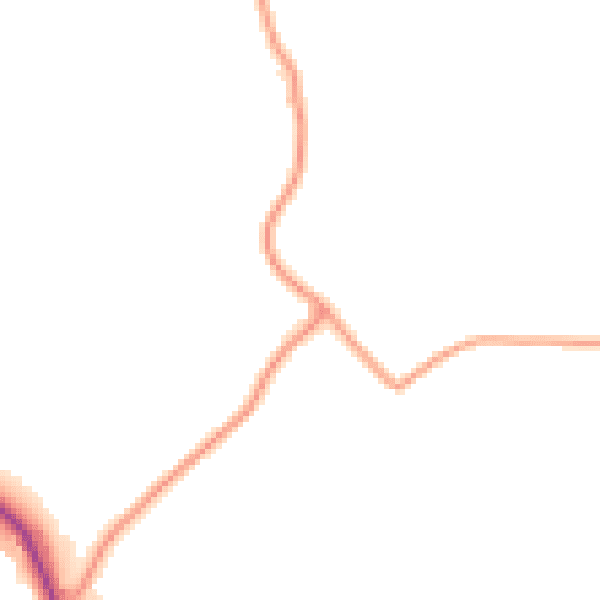 Daytime road noise heatmap for GU32 1DJ