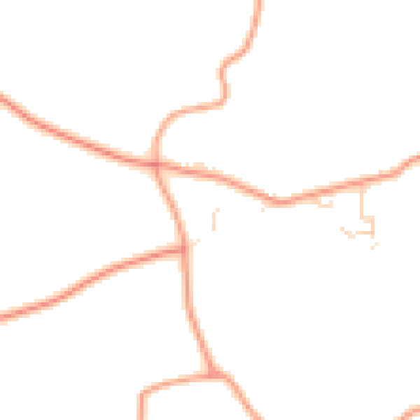 Daytime road noise heatmap for GU32 1EQ
