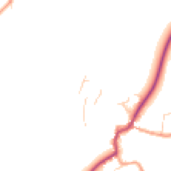 Daytime road noise heatmap for GU32 1JA