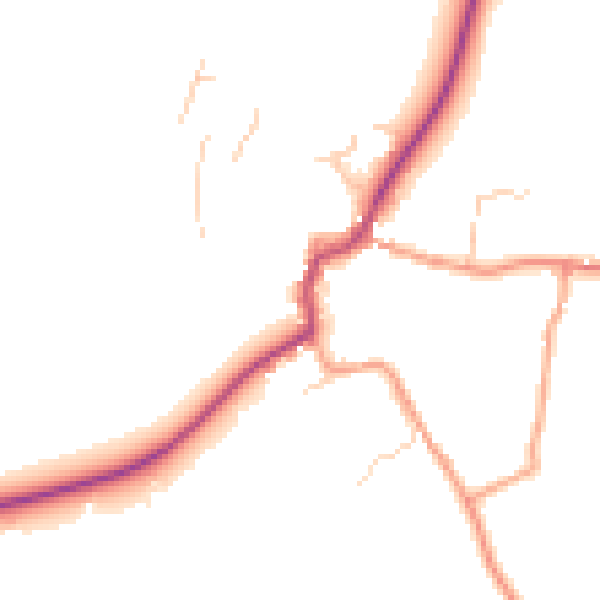 Daytime road noise heatmap for GU32 1JG