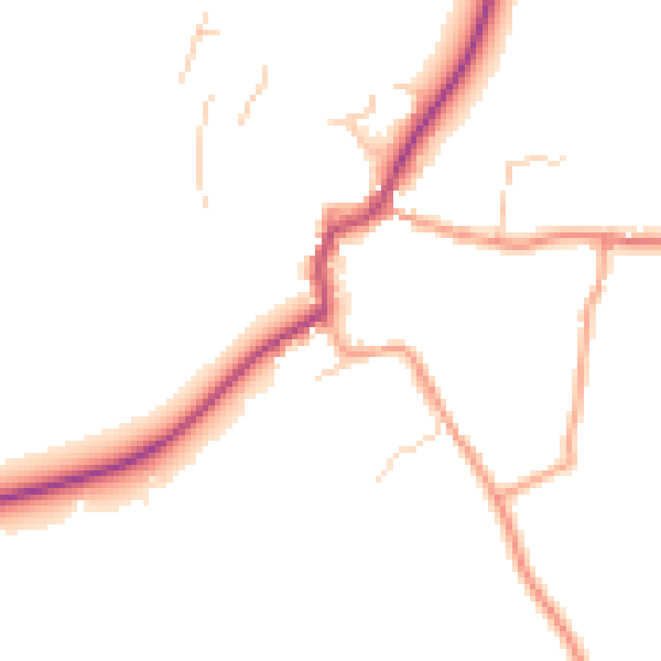Daytime road noise heatmap for GU32 1JJ