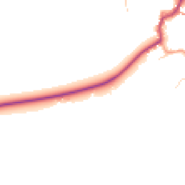 Daytime road noise heatmap for GU32 1JN