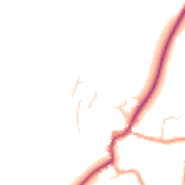 Daytime road noise heatmap for GU32 1LE