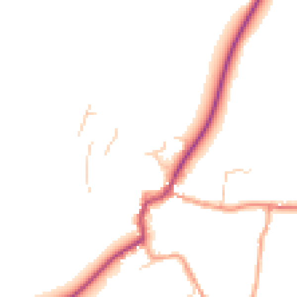 Daytime road noise heatmap for GU32 1LH