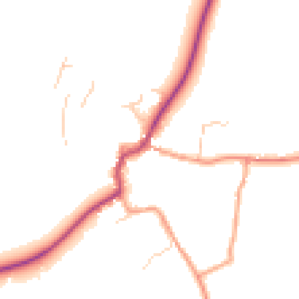 Daytime road noise heatmap for GU32 1LJ