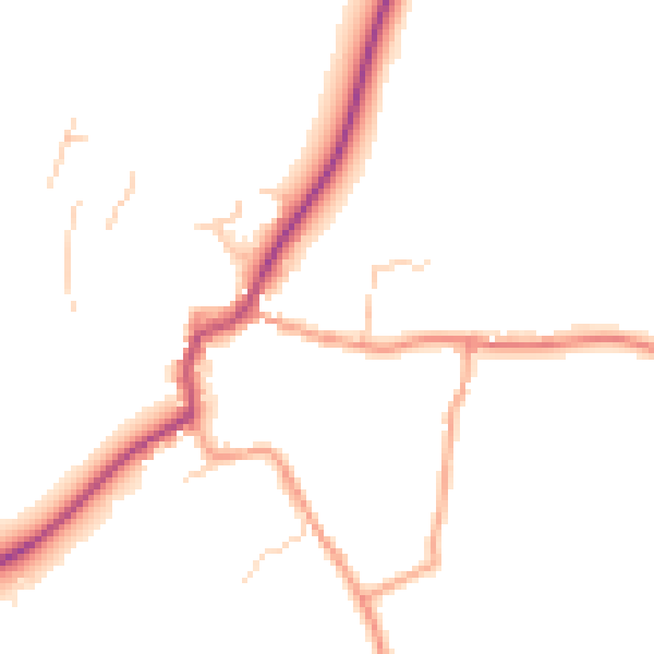Daytime road noise heatmap for GU32 1LN
