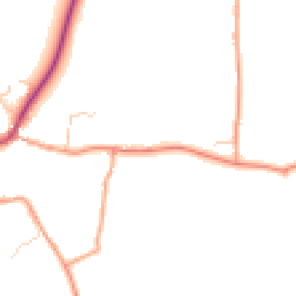 Daytime road noise heatmap for GU32 1LU