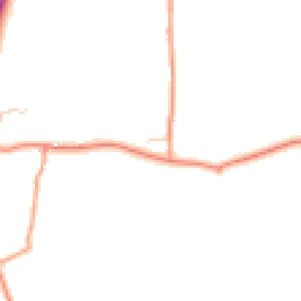 Daytime road noise heatmap for GU32 1LX