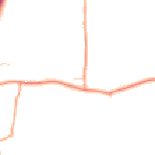 Daytime road noise heatmap for GU32 1LY