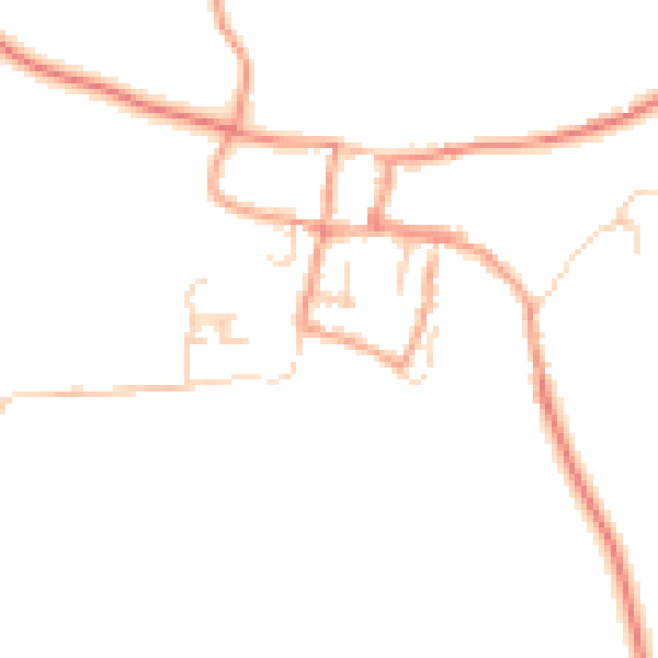 Daytime road noise heatmap for GU32 1NT
