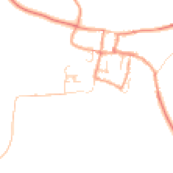 Daytime road noise heatmap for GU32 1NY