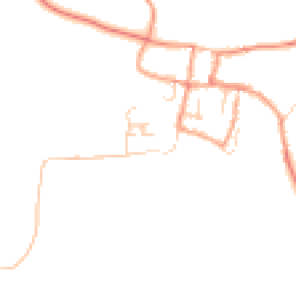 Daytime road noise heatmap for GU32 1NZ
