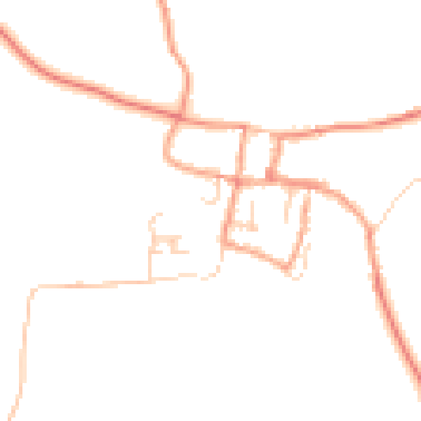 Daytime road noise heatmap for GU32 1PE