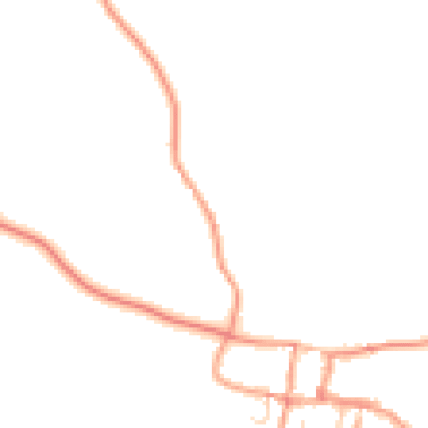 Daytime road noise heatmap for GU32 1PQ