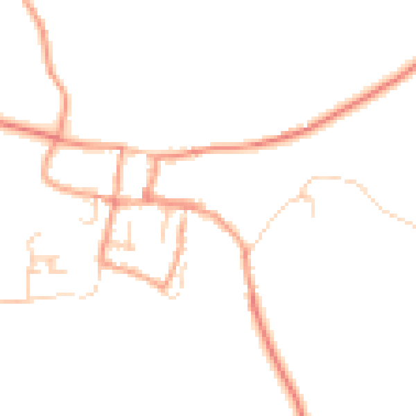 Daytime road noise heatmap for GU32 1QB