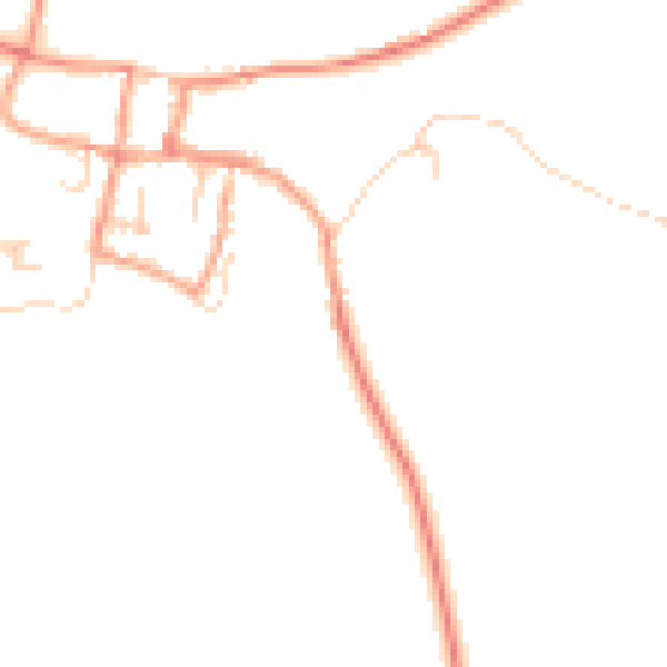 Daytime road noise heatmap for GU32 1QF