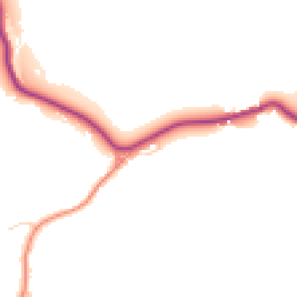 Daytime road noise heatmap for GU32 1QZ