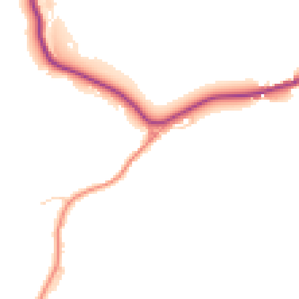 Daytime road noise heatmap for GU32 1RQ