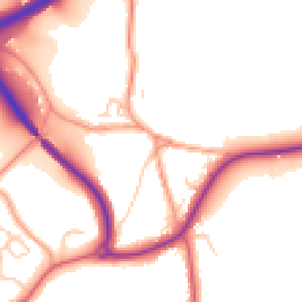Daytime road noise heatmap for GU32 2AG