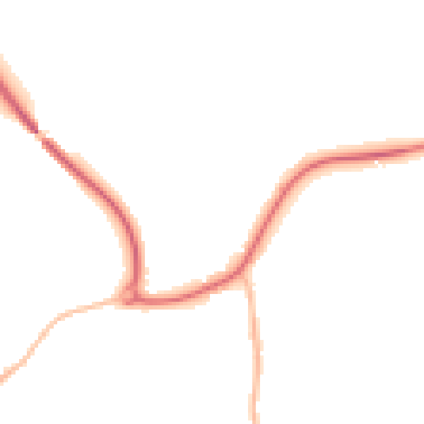 Night-time road noise heatmap for GU32 2AN