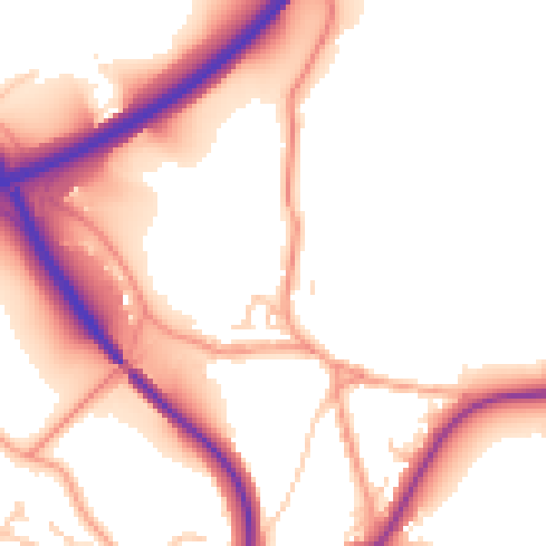 Daytime road noise heatmap for GU32 2AP
