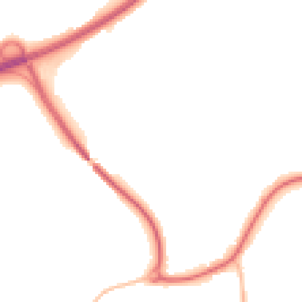 Night-time road noise heatmap for GU32 2AS