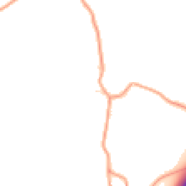 Daytime road noise heatmap for GU32 2BN