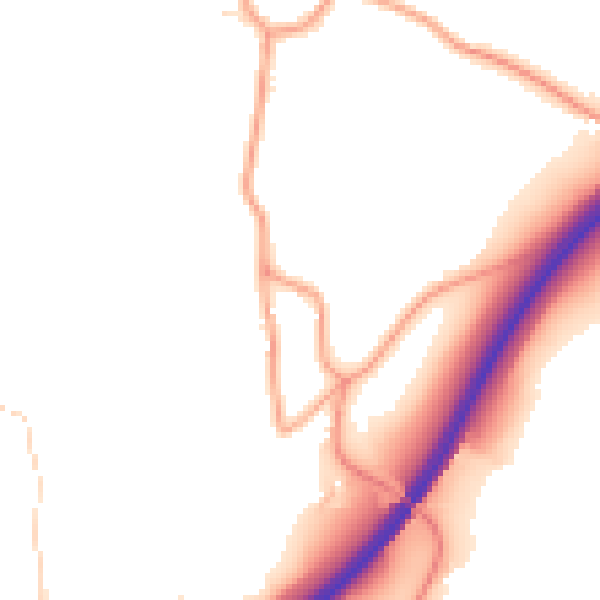 Daytime road noise heatmap for GU32 2BP