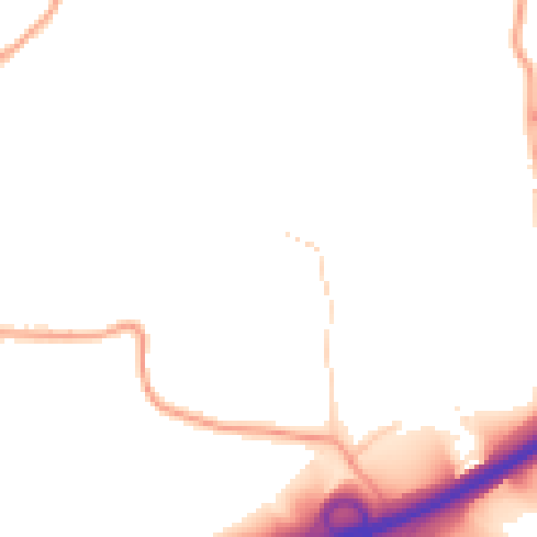 Daytime road noise heatmap for GU32 2DB