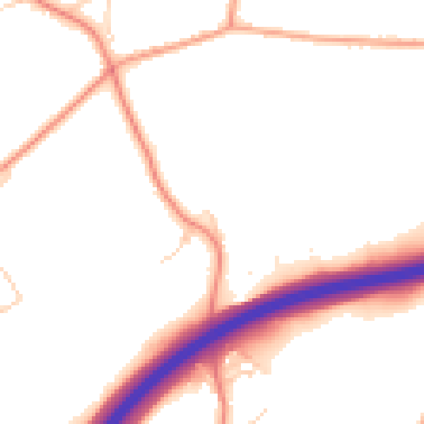 Daytime road noise heatmap for GU32 2DP