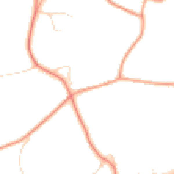 Daytime road noise heatmap for GU32 2DW