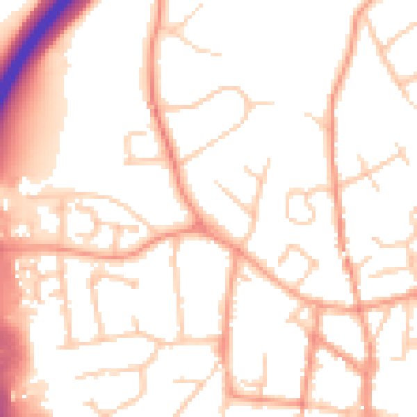 Daytime road noise heatmap for GU32 2EH