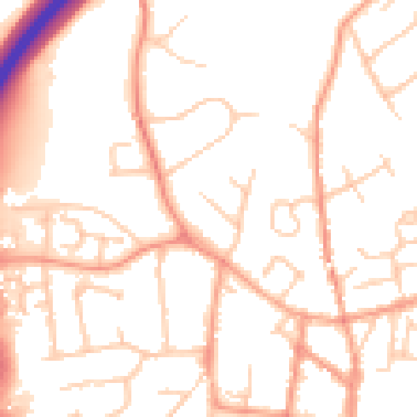 Daytime road noise heatmap for GU32 2EX