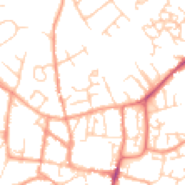 Daytime road noise heatmap for GU32 2HD