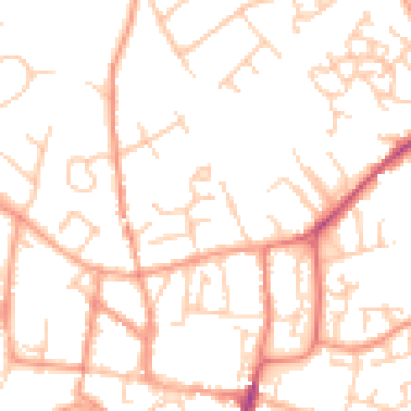 Daytime road noise heatmap for GU32 2HF