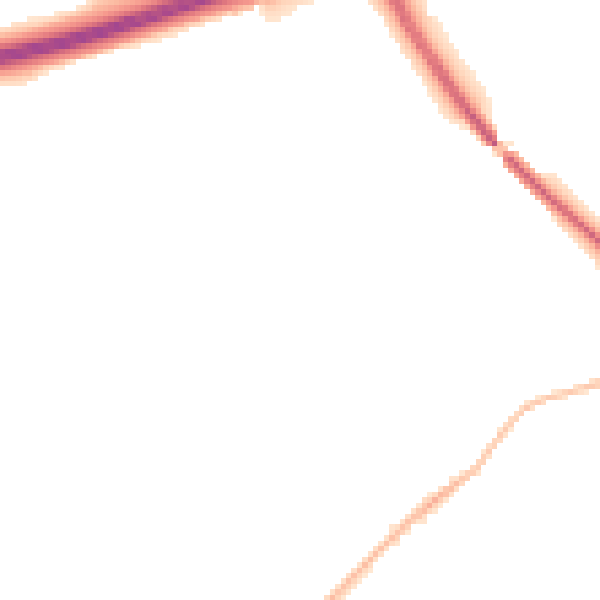 Night-time road noise heatmap for GU32 2JB
