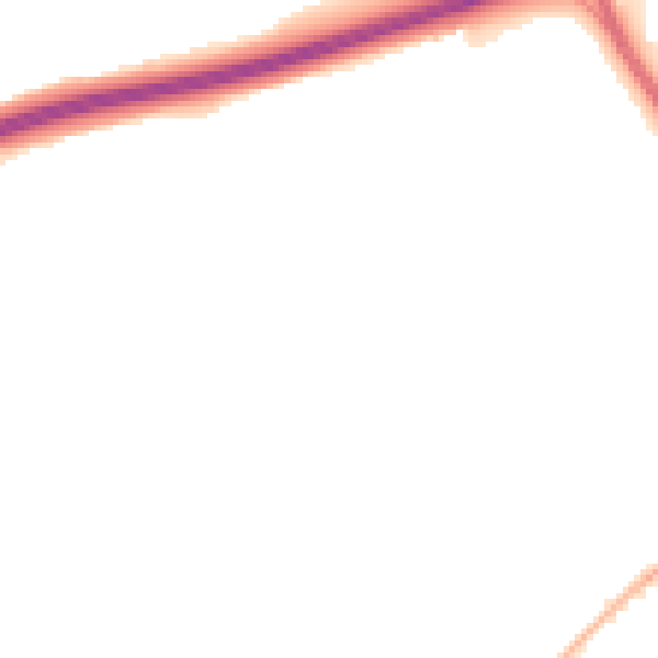 Night-time road noise heatmap for GU32 2JJ