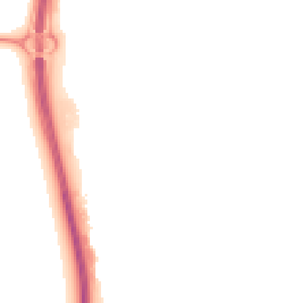 Night-time road noise heatmap for GU32 3AY