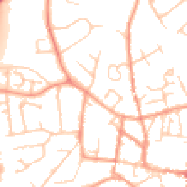 Daytime road noise heatmap for GU32 3DE