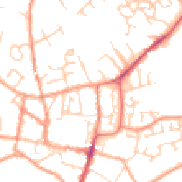 Daytime road noise heatmap for GU32 3FR
