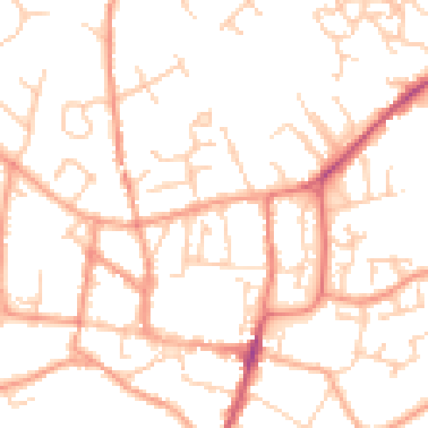Daytime road noise heatmap for GU32 3HF