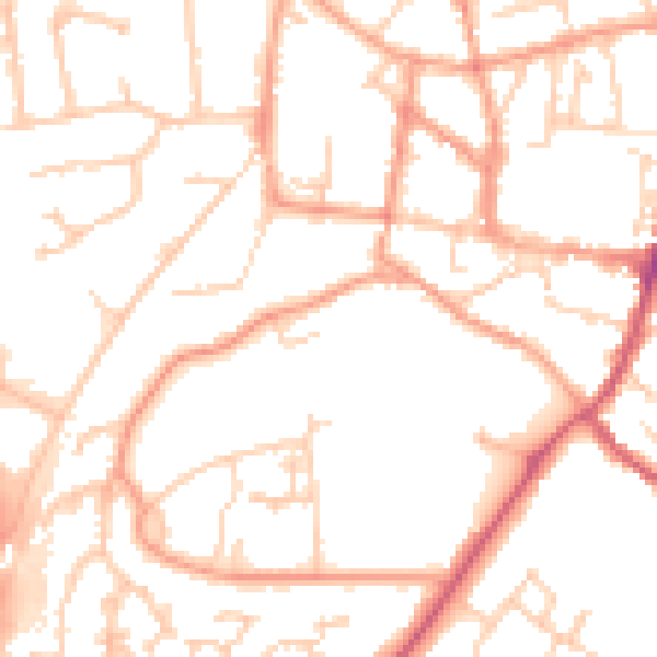 Daytime road noise heatmap for GU32 3LH