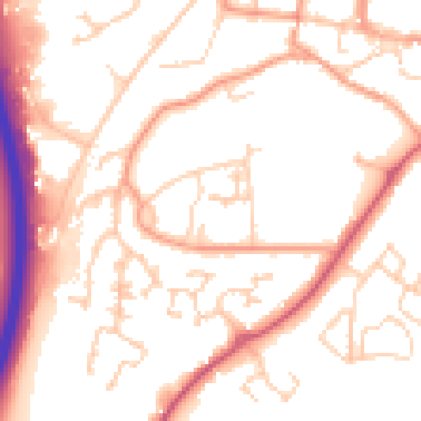 Daytime road noise heatmap for GU32 3NF