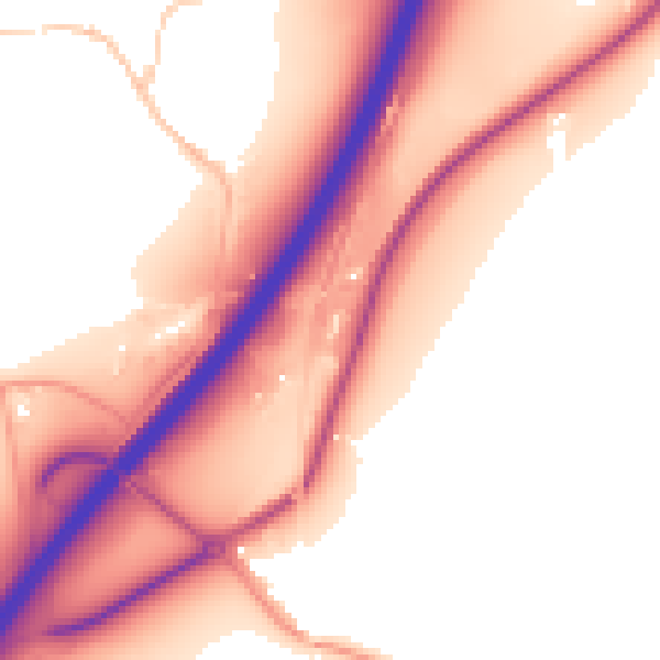 Daytime road noise heatmap for GU32 3NJ