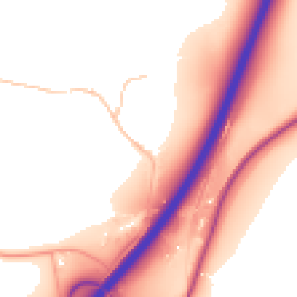Daytime road noise heatmap for GU32 3NL