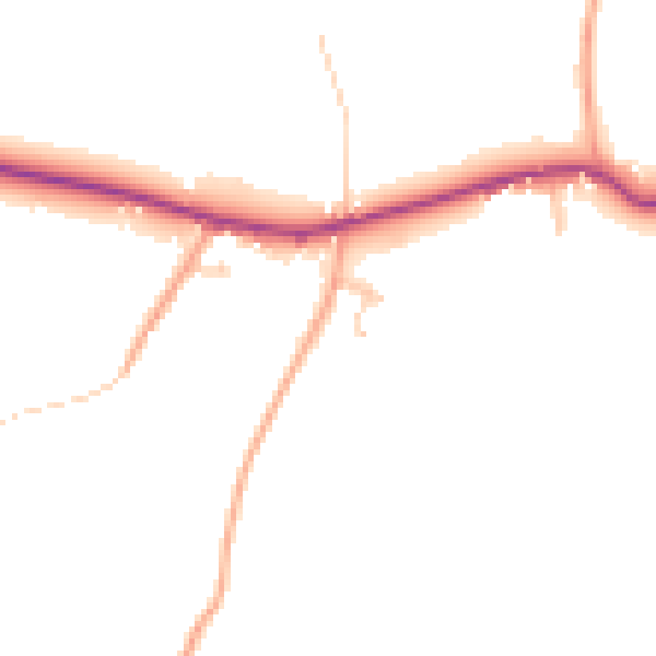 Daytime road noise heatmap for GU32 3PJ