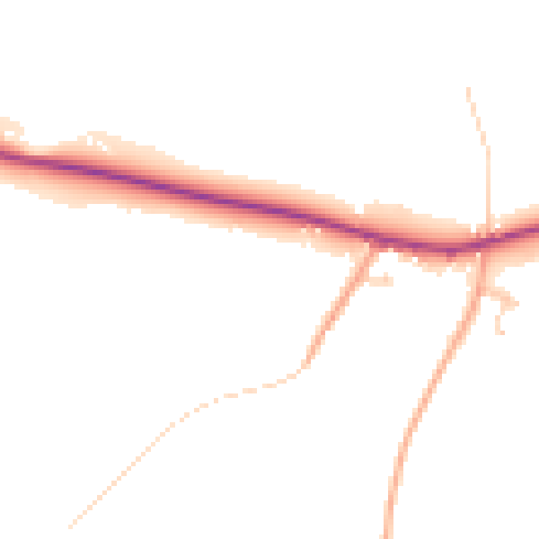 Daytime road noise heatmap for GU32 3PW