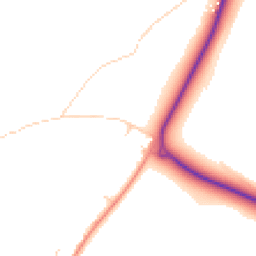 Daytime road noise heatmap for GU33 6BB