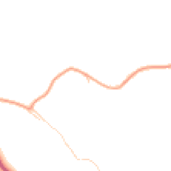Daytime road noise heatmap for GU33 6DE
